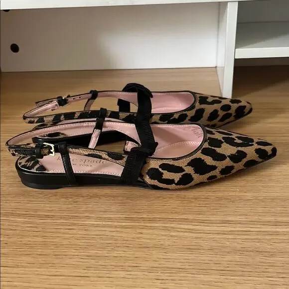 Kate Spade Womens Maritza Pointed Toe Calf Hair Slingback Flats Size 6.5 - Picture 2 of 13